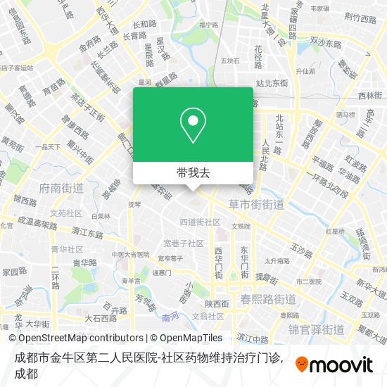 成都市金牛区第二人民医院-社区药物维持治疗门诊地图