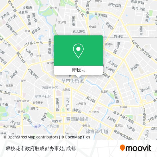 攀枝花市政府驻成都办事处地图