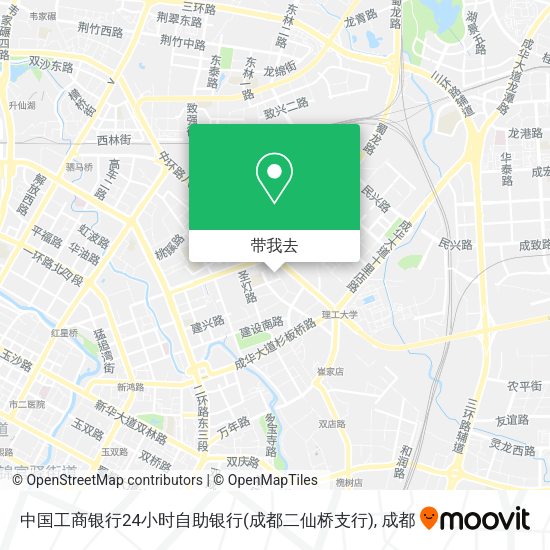 中国工商银行24小时自助银行(成都二仙桥支行)地图