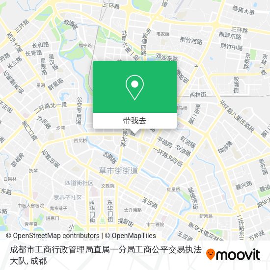 成都市工商行政管理局直属一分局工商公平交易执法大队地图