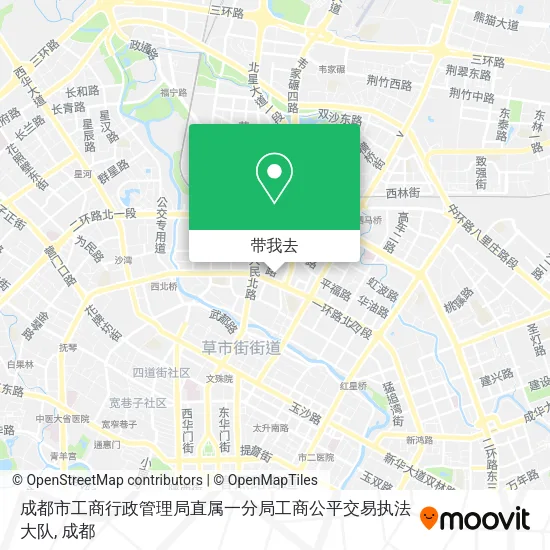 成都市工商行政管理局直属一分局工商公平交易执法大队地图
