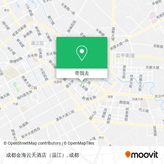 成都金海云天酒店（温江）地图