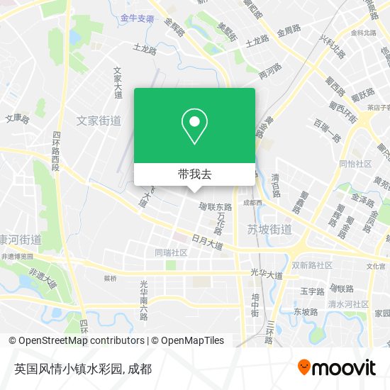 英国风情小镇水彩园地图