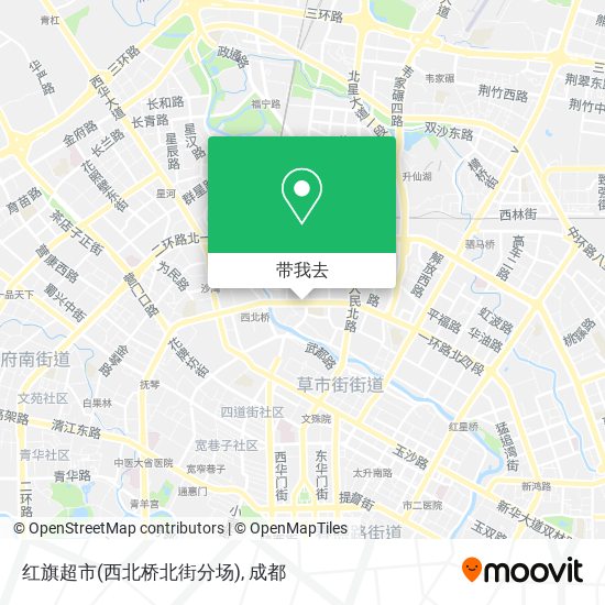 红旗超市(西北桥北街分场)地图