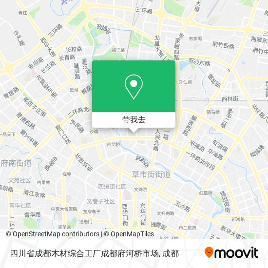 四川省成都木材综合工厂成都府河桥市场地图