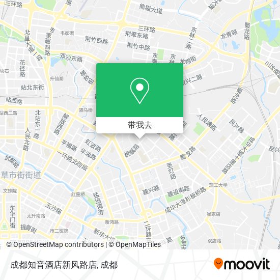 成都知音酒店新风路店地图