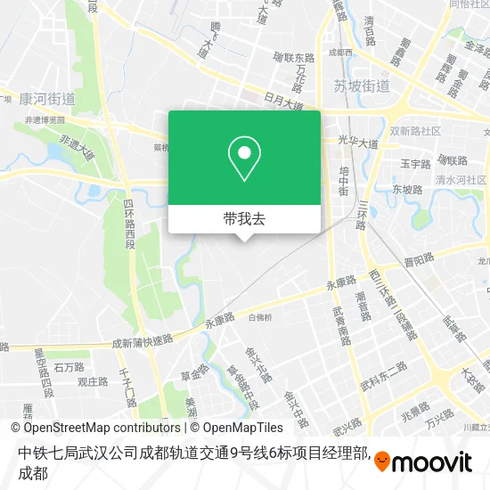 中铁七局武汉公司成都轨道交通9号线6标项目经理部地图