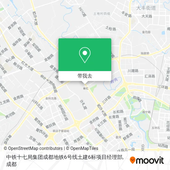 中铁十七局集团成都地铁6号线土建6标项目经理部地图