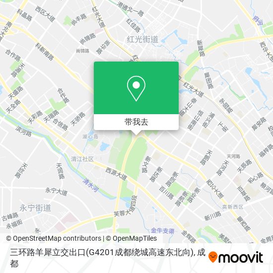三环路羊犀立交出口(G4201成都绕城高速东北向)地图