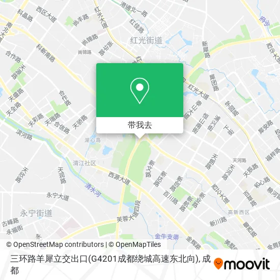 三环路羊犀立交出口(G4201成都绕城高速东北向)地图