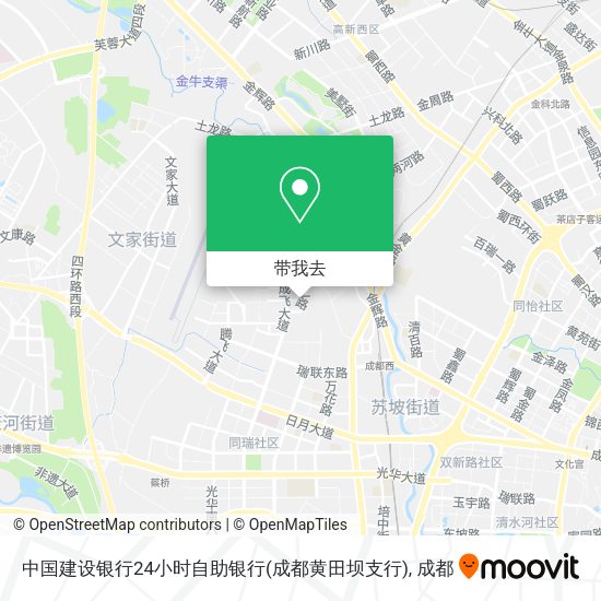 中国建设银行24小时自助银行(成都黄田坝支行)地图