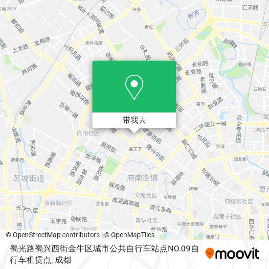 蜀光路蜀兴西街金牛区城市公共自行车站点NO.09自行车租赁点地图