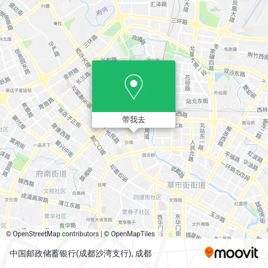 中国邮政储蓄银行(成都沙湾支行)地图