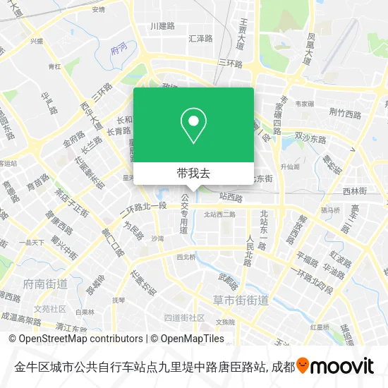 金牛区城市公共自行车站点九里堤中路唐臣路站地图