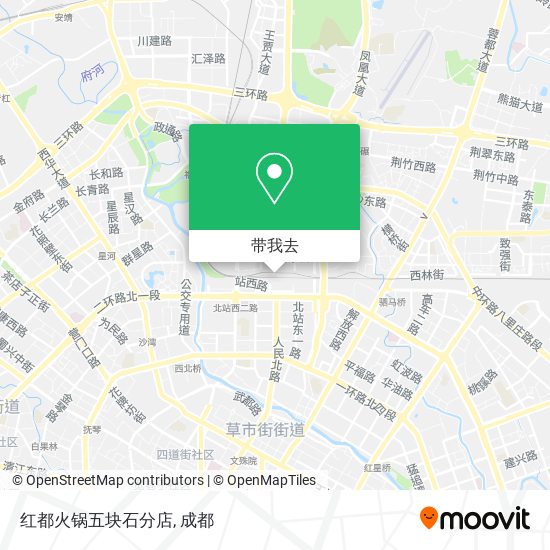 红都火锅五块石分店地图