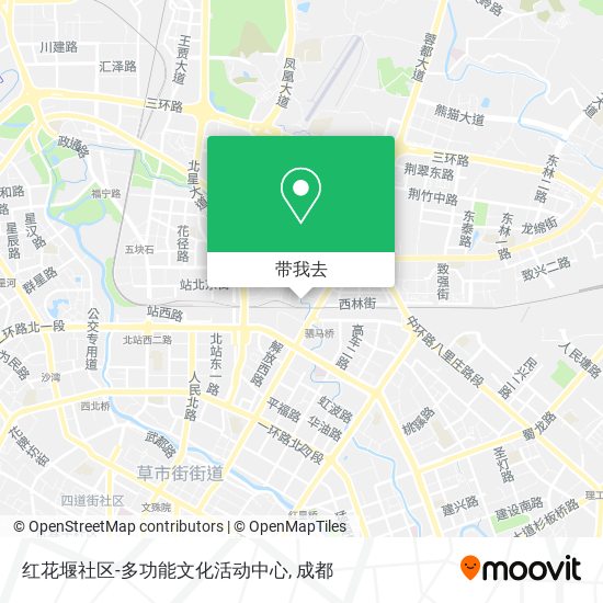 红花堰社区-多功能文化活动中心地图