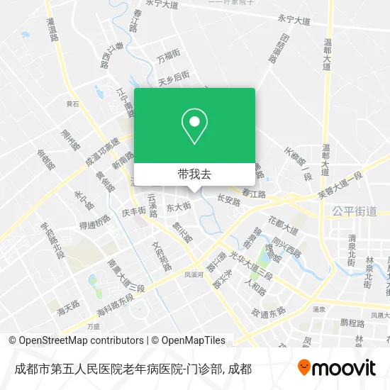 成都市第五人民医院老年病医院-门诊部地图
