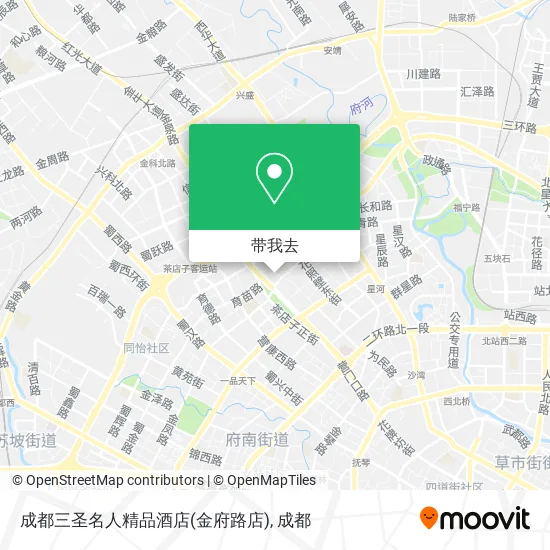 成都三圣名人精品酒店(金府路店)地图