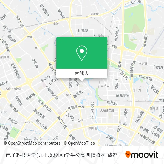 电子科技大学(九里堤校区)学生公寓四幢-B座地图
