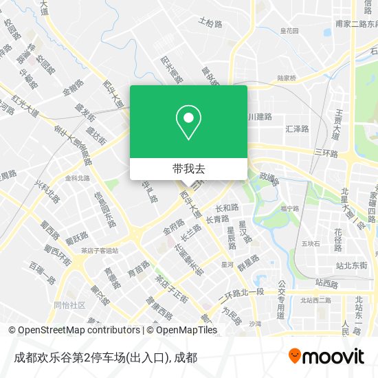 成都欢乐谷第2停车场(出入口)地图