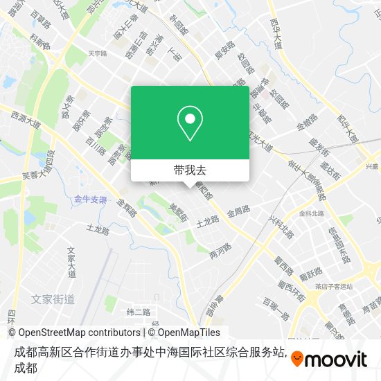 成都高新区合作街道办事处中海国际社区综合服务站地图