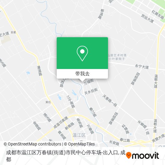 成都市温江区万春镇(街道)市民中心停车场-出入口地图