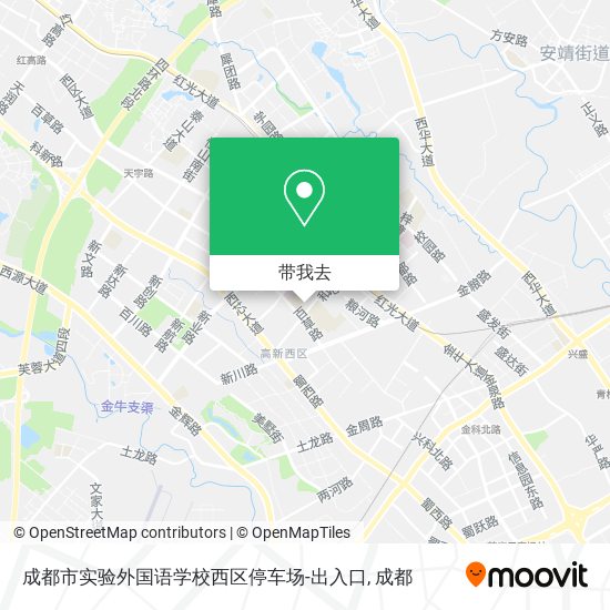 成都市实验外国语学校西区停车场-出入口地图