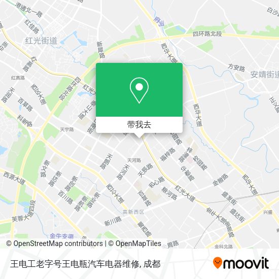 王电工老字号王电瓶汽车电器维修地图