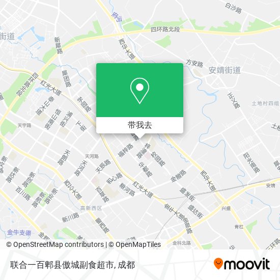 联合一百郫县傲城副食超市地图