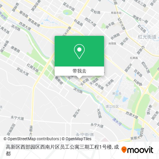 高新区西部园区西南片区员工公寓三期工程1号楼地图