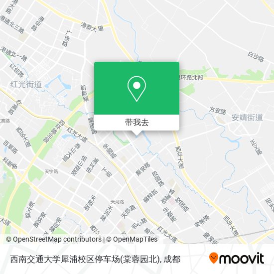 西南交通大学犀浦校区停车场(棠蓉园北)地图