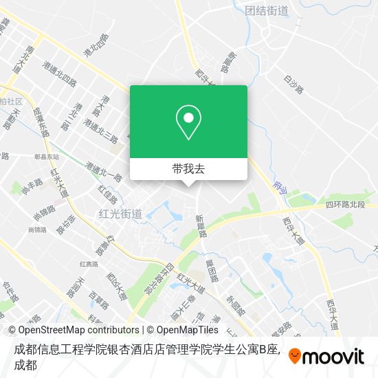 成都信息工程学院银杏酒店店管理学院学生公寓B座地图