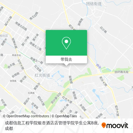 成都信息工程学院银杏酒店店管理学院学生公寓B座地图