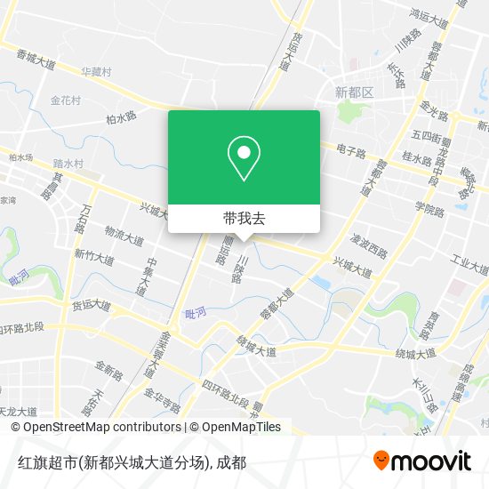 红旗超市(新都兴城大道分场)地图