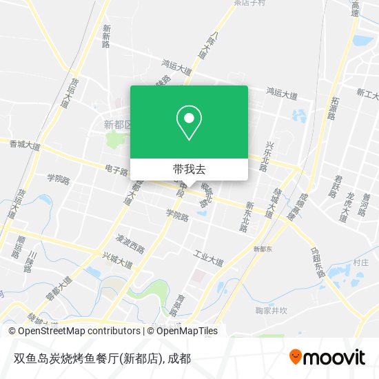 双鱼岛炭烧烤鱼餐厅(新都店)地图