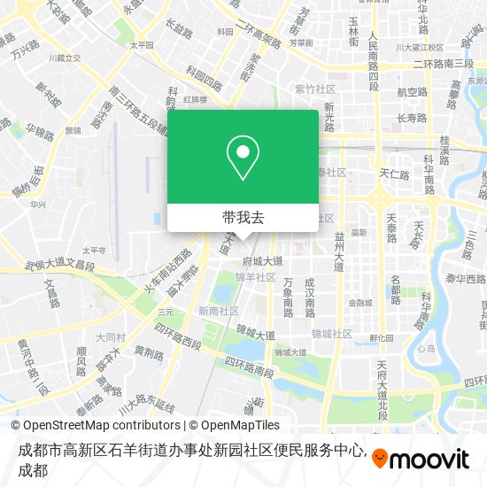成都市高新区石羊街道办事处新园社区便民服务中心地图