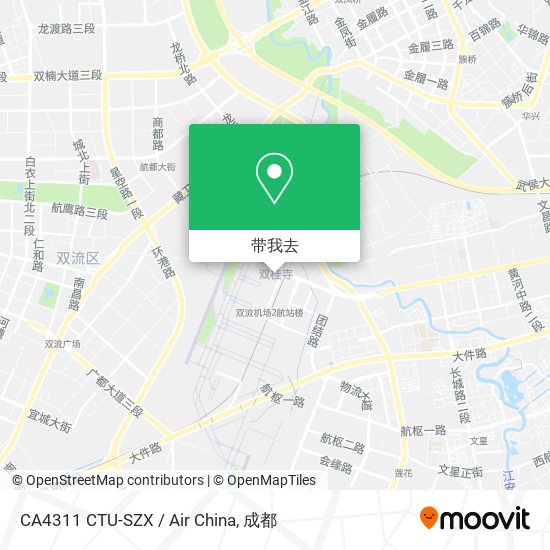 CA4311 CTU-SZX / Air China地图