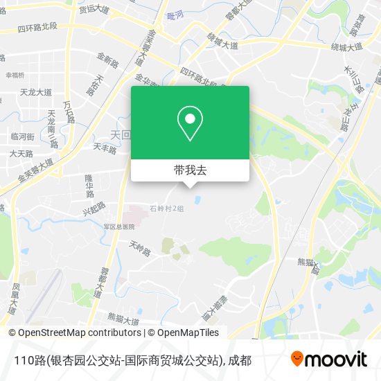110路(银杏园公交站-国际商贸城公交站)地图