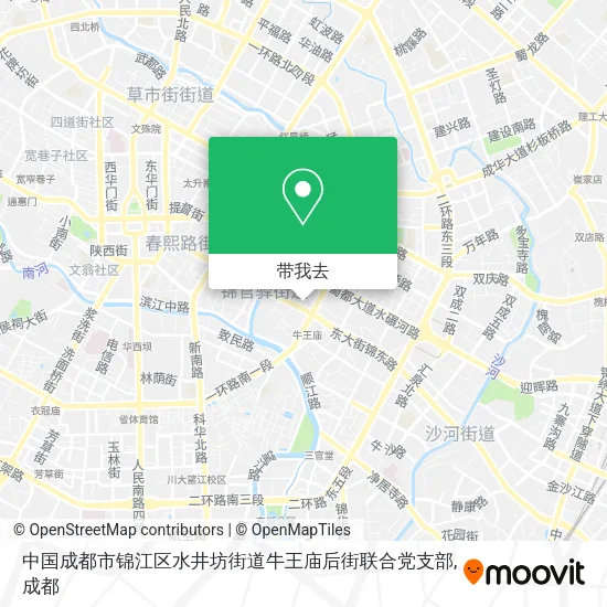 中国成都市锦江区水井坊街道牛王庙后街联合党支部地图