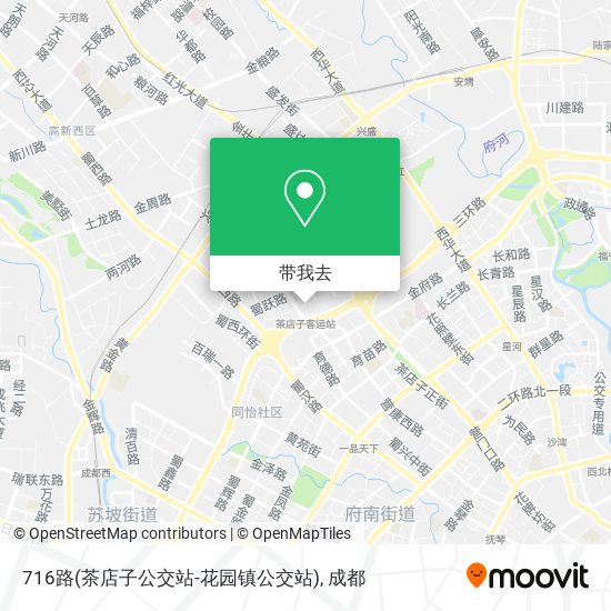716路(茶店子公交站-花园镇公交站)地图