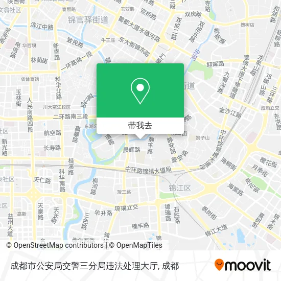 成都市公安局交警三分局违法处理大厅地图