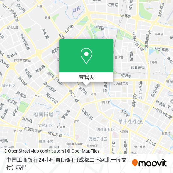 中国工商银行24小时自助银行(成都二环路北一段支行)地图