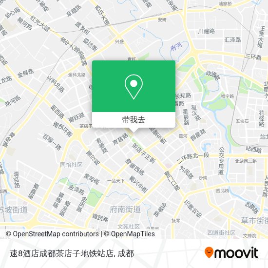 速8酒店成都茶店子地铁站店地图