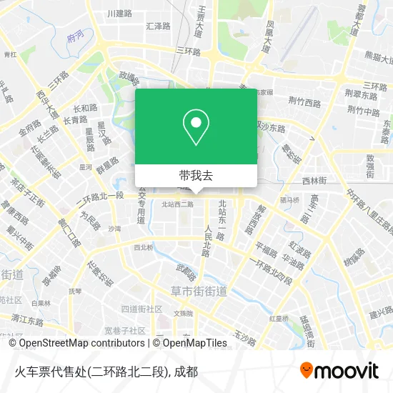 火车票代售处(二环路北二段)地图