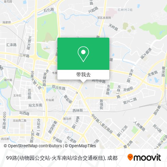 99路(动物园公交站-火车南站综合交通枢纽)地图