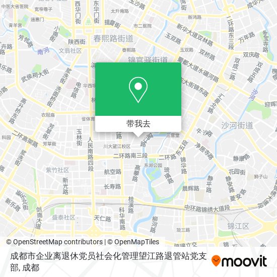 成都市企业离退休党员社会化管理望江路退管站党支部地图