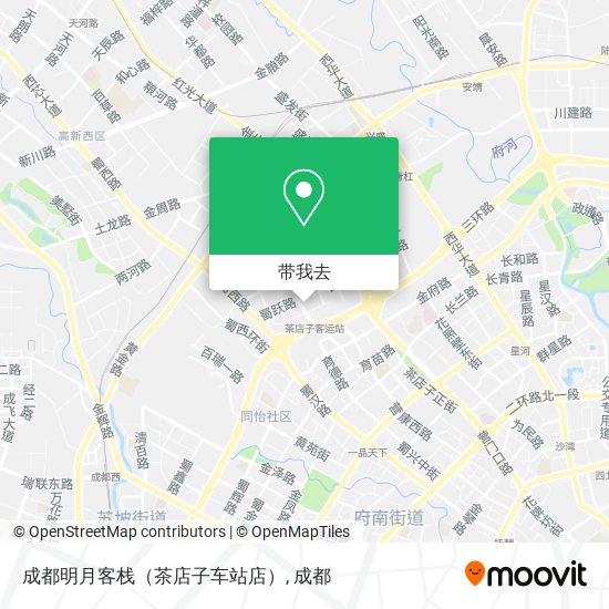 成都明月客栈（茶店子车站店）地图