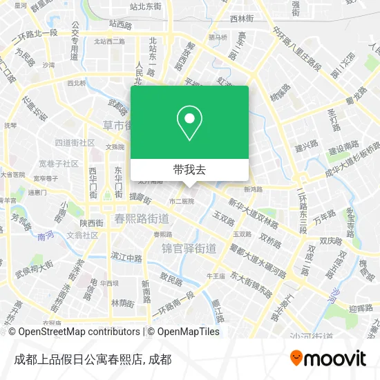 成都上品假日公寓春熙店地图