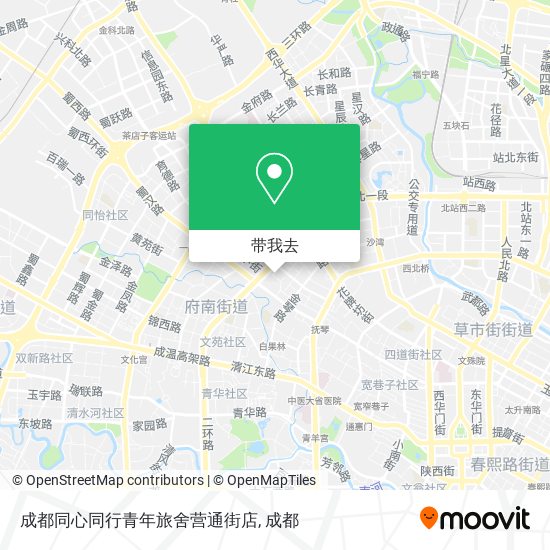 成都同心同行青年旅舍营通街店地图