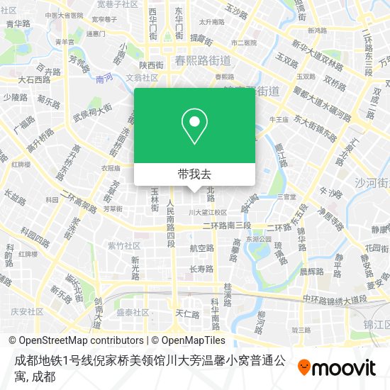 成都地铁1号线倪家桥美领馆川大旁温馨小窝普通公寓地图
